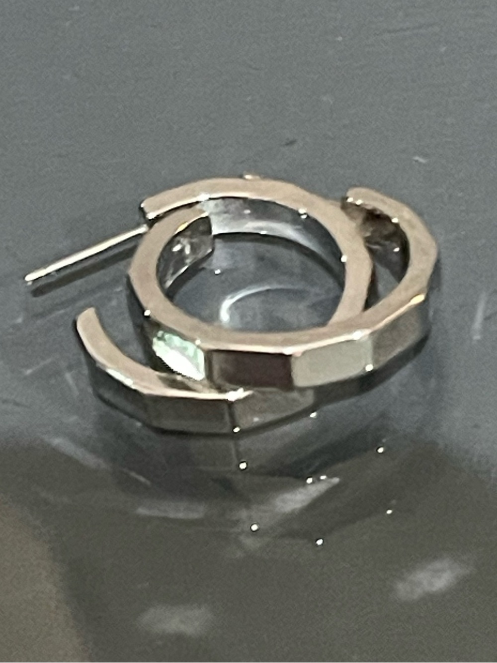 Geometric Hoop Earrings - Never tarnishes- Stainless Steel Modern- Never worn